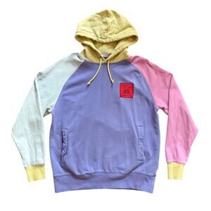 Teddy Fresh Color Block Hoodie Pastel Sweatshirt Pullover Mens Large Multicolor